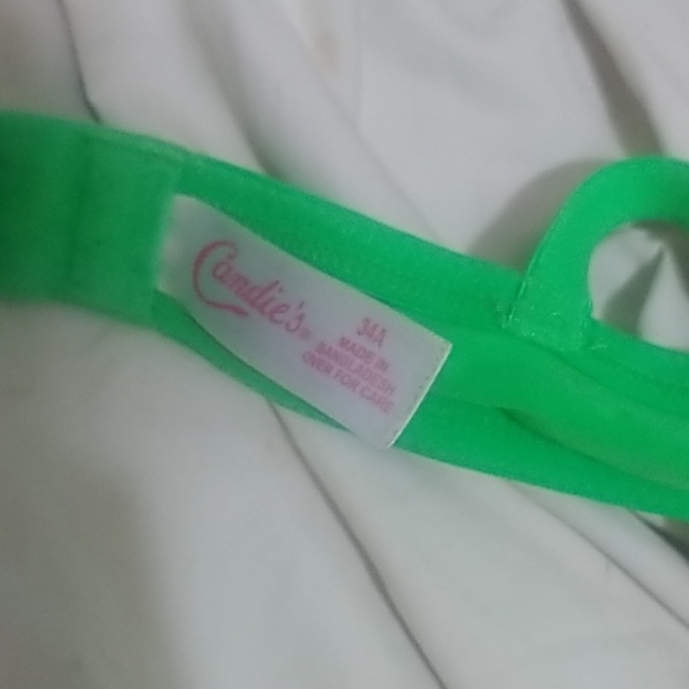 Brand New candies bra green with black polka dots